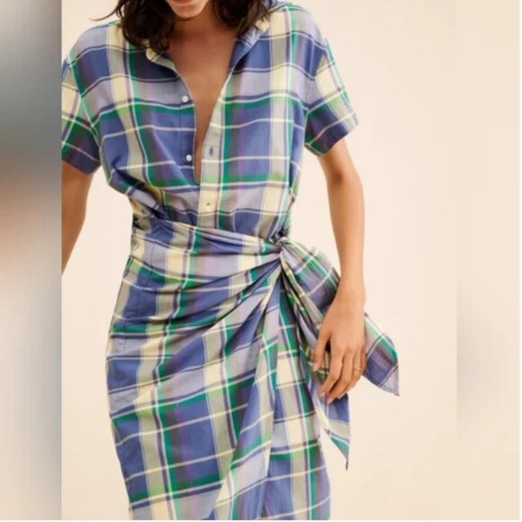 Polo Ralph Lauren Wrap Plated Midi Dress size 10 - Picture 2 of 9